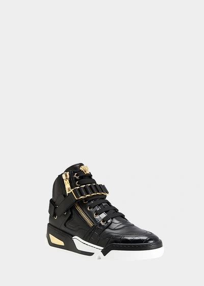 versace sneaker|versace zipped high top sneakers.